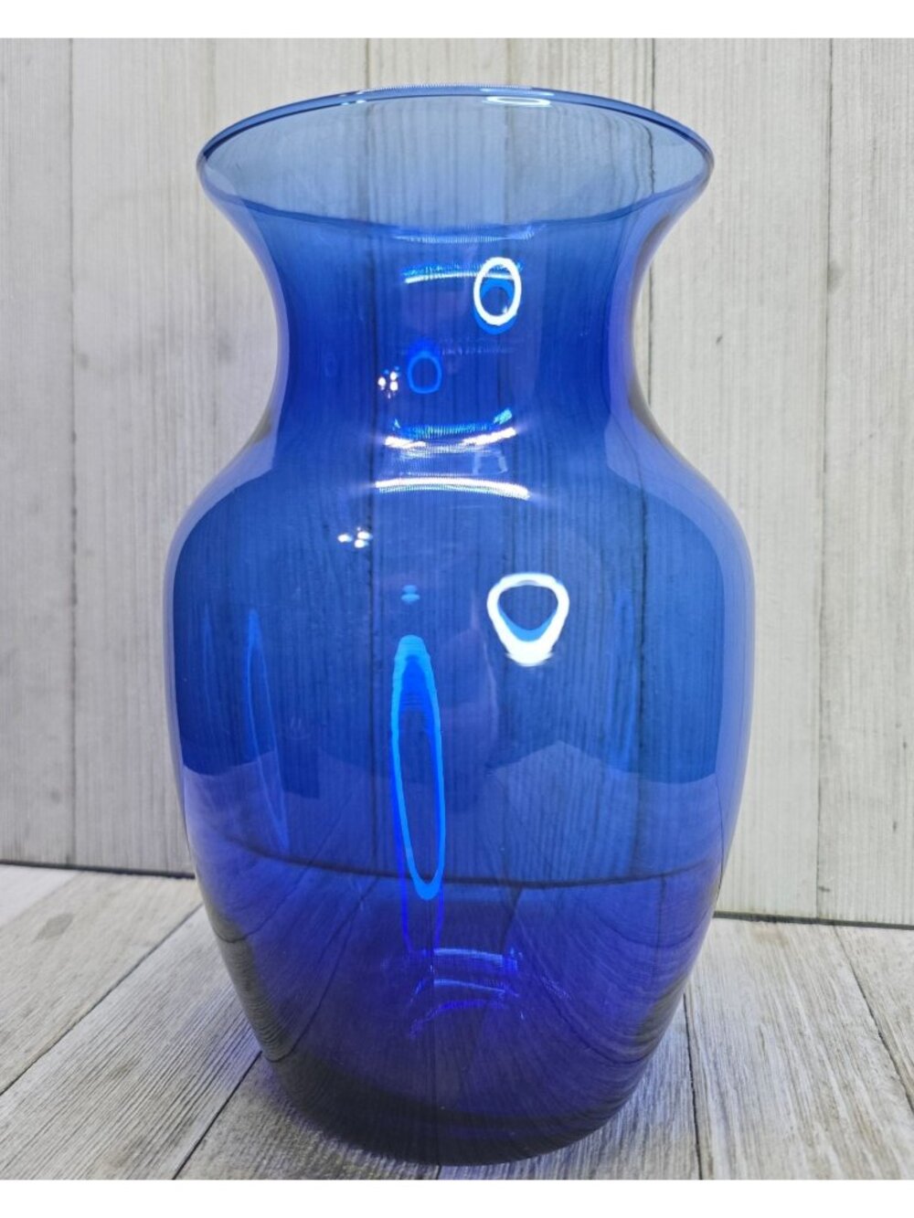 Vintage Indiana Style Glass Cobalt Blue Flower Bud Vase Home Decor 8" Tall